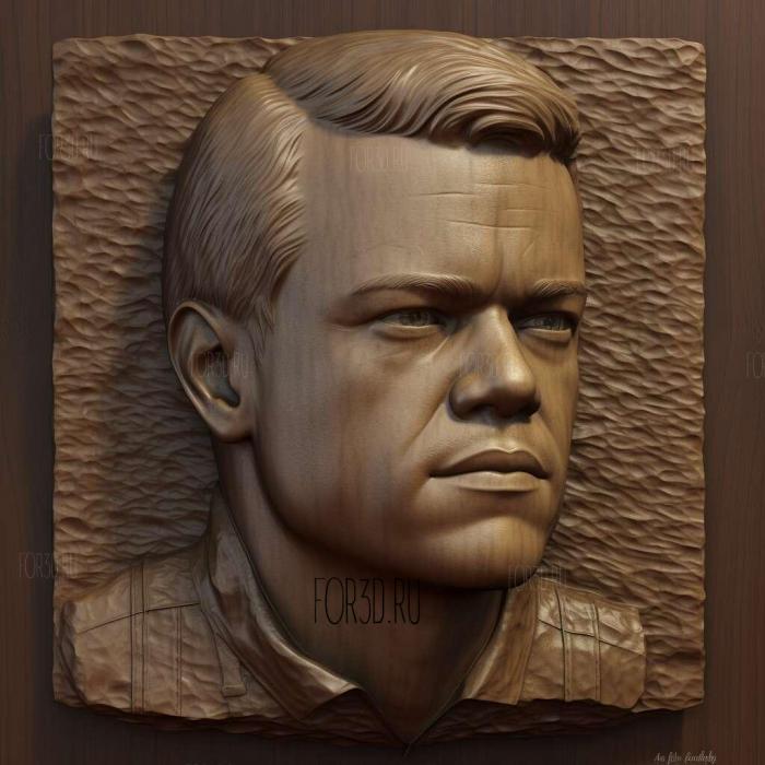 Matt Damon 3 stl model for CNC